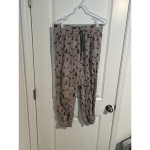 Aerie Brown Heart Print Pajama Jogger Pants – Size Medium